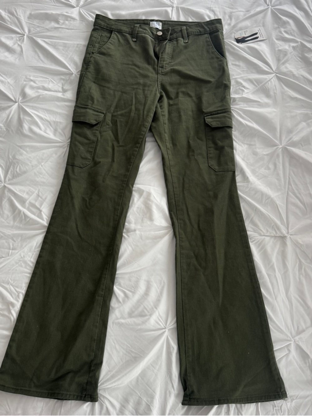 Olive Green Cargo Flare P